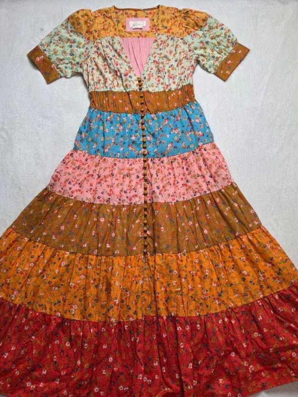 S By Anthropologie Tiered & True floral maxi prairie dress #7